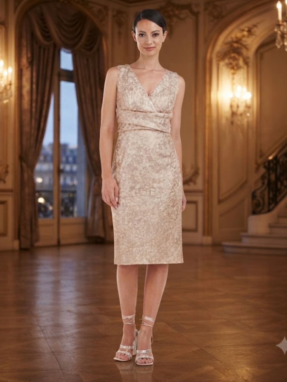 JS Collection: Cassidy Sequin V-Neck Cocktail Dress (NWT)